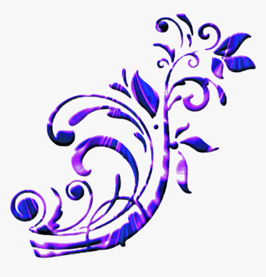 Transparent Scroll Borders Clipart - Blue And Purple Scroll, HD Png Download