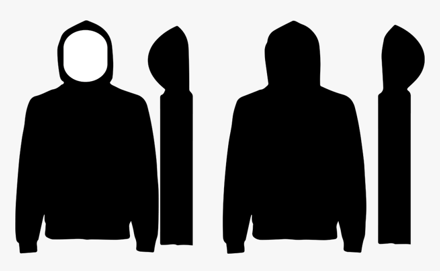 Hoodie - Black Hoodie Design Template, HD Png Download