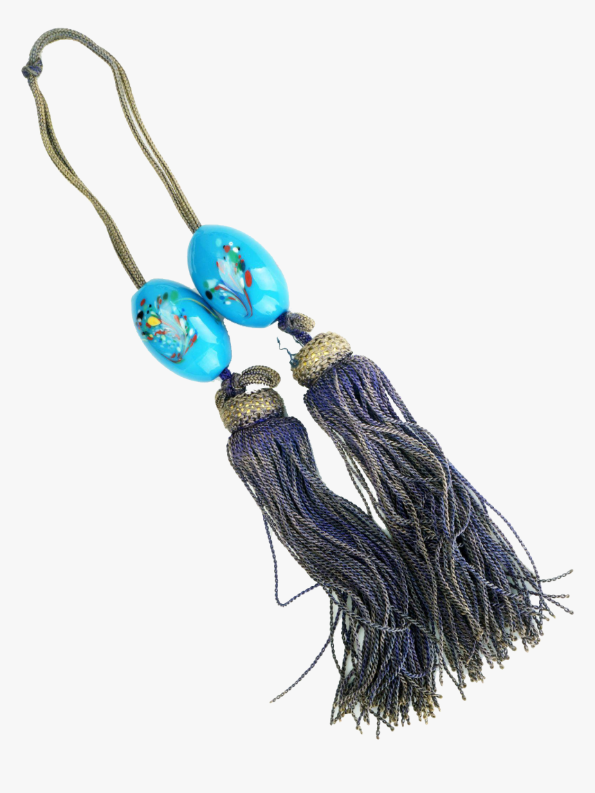Japanese Art Glass Scroll Weights With Purple Tassels - Locket, HD Png Download