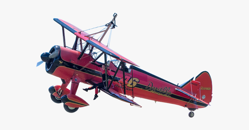 Aircraft, Double Decker, Isolated, Propeller Plane - Painting Of Wingwalker Danielle, HD Png Download