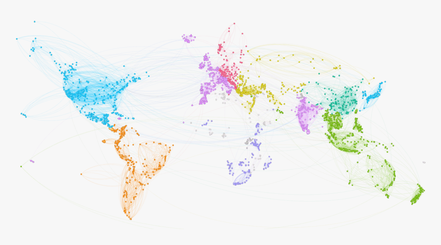 A World Drawn With Triphappy User Travel Itineraries - Map, HD Png Download
