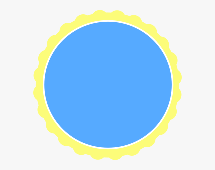 Yellow & Blue Scallop Circle Frame Svg Clip Arts - Blue And Yellow Circle Border, HD Png Download