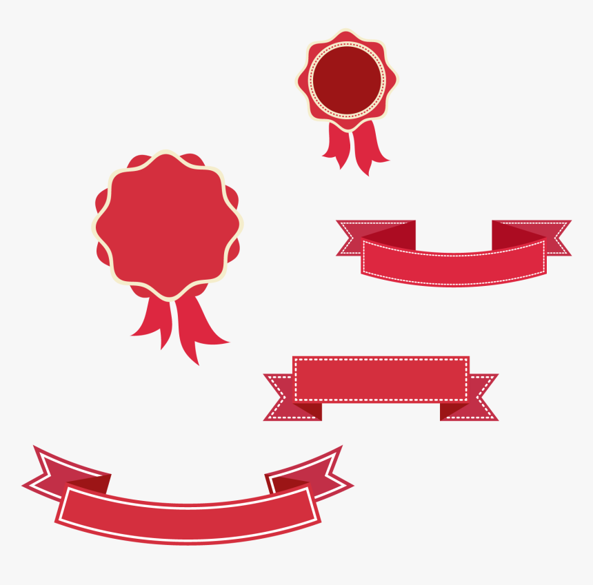 Red Badge Space Vintage Wood Png Download - Png Ribbon Vintage, Transparent Png