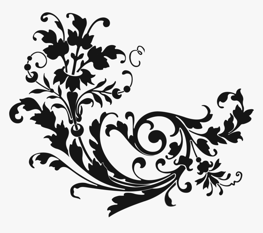 Flores Png Vector Blanco Y Negro 2 Png Image - Pattern Classic Line Png, Transparent Png