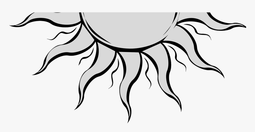 Sol, Luz Solar, Verão, Raios Solares, Raios De Sol - Half Sun Clip Art, HD Png Download