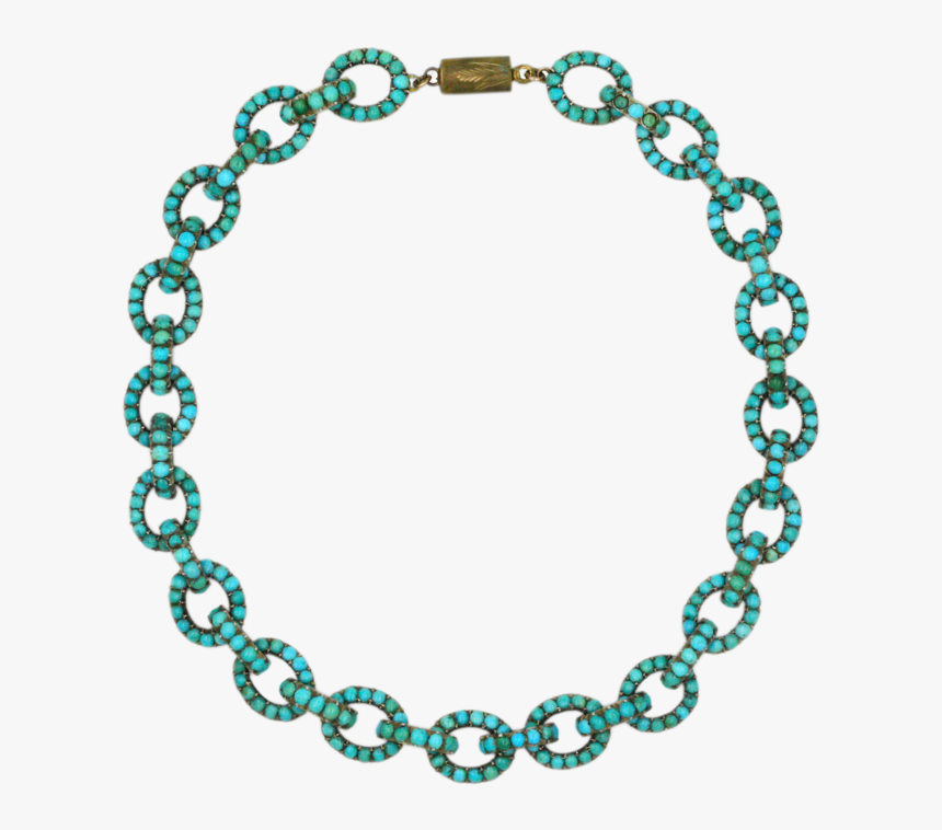 Victorian Turquoise Pavé Chain Link Necklace - Circle Of Chains Transparent, HD Png Download