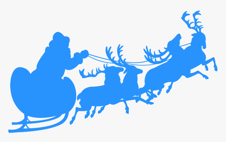 Santa And Reindeer Yellow, HD Png Download
