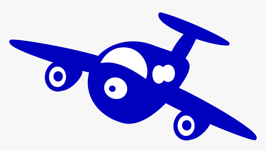 Plano, Azul, Frente, Dibujos Animados, Mosca - Clip Art, HD Png Download