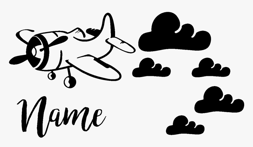 Sticker Prenom Personnalise Avion Et Nuages Ambiance - Авиация Гиф, HD Png Download