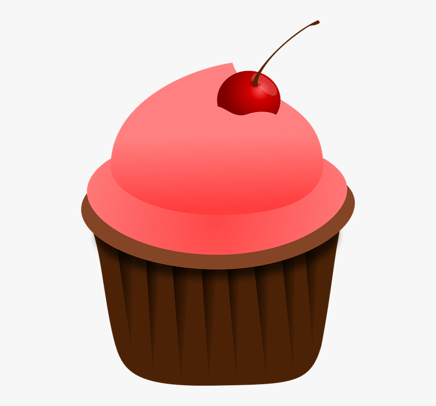 Cupcake, Pink, Food, Sweet, Dessert, Cake, Baked - Doces Com Fundo Transparente, HD Png Download
