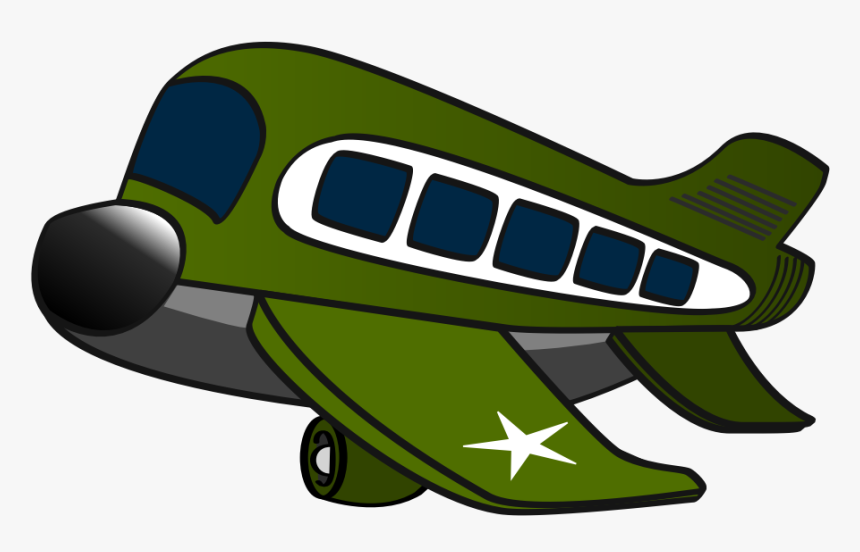 Avión, Gracioso, Verde, Pasajeros, Plano, Chorro - Military Plane Clipart, HD Png Download
