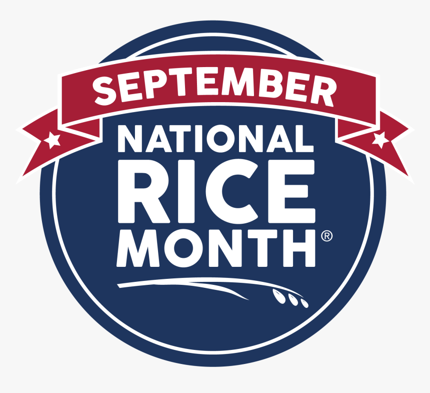 National Rice Month Logo, Blue Circle With White Text - Circle, HD Png Download