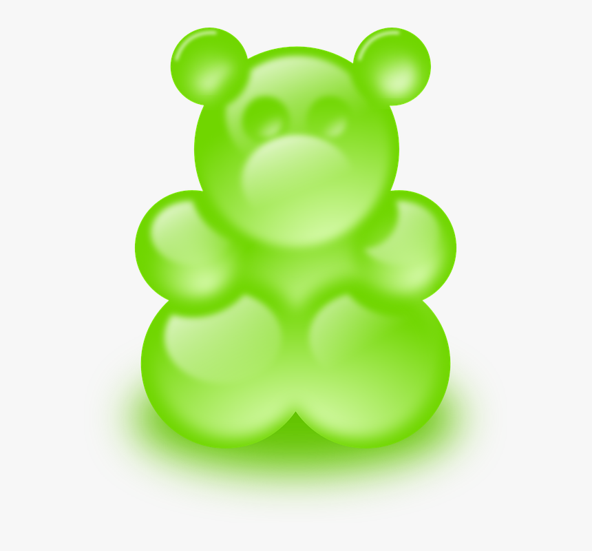 Bear, Green, Gummy Bears, Glossy, Glowing, Bright - Gummy Bear Clip Art, HD Png Download