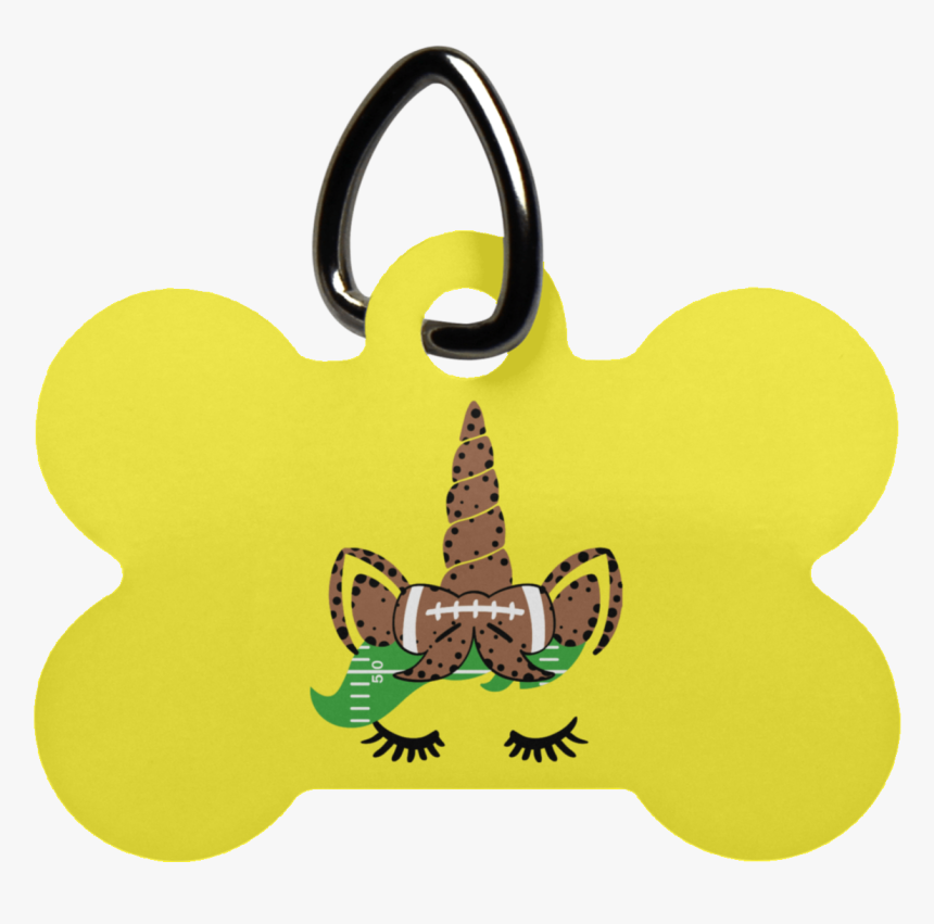 Football Unicorn Dog Bone Pet Tag- Pets , Transparent - Pet Tag, HD Png Download