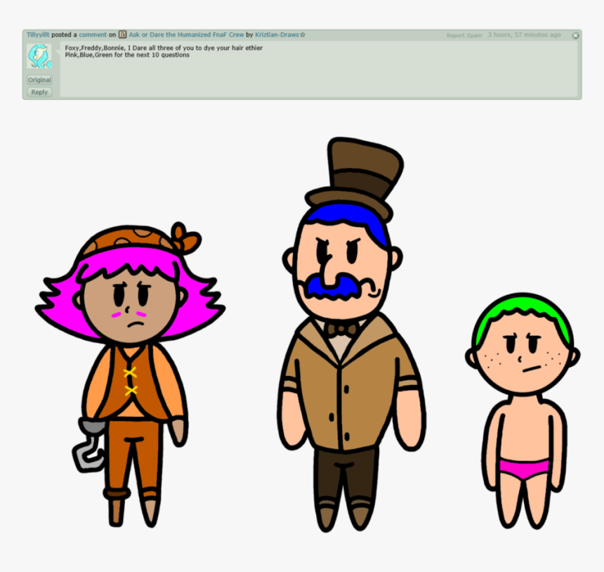 Ask The Humanized Fnaf Crew Question 39 By Kriztian-draws - Cartoon, HD Png Download