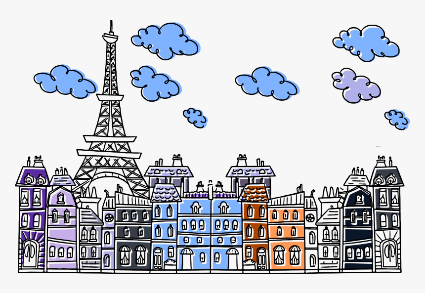 Paris Eiffel City Cute Drawing Clipart Png - Cute Drawings Clip Art, Transparent Png