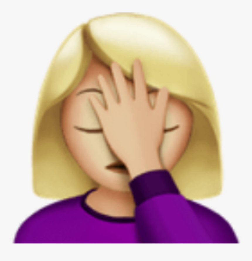 Transparent Nervous Emoji Png Woman Face Palm Emoji, Png Download