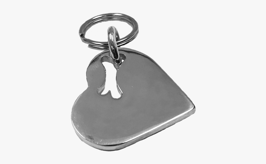 Medium Heart Cut-out Bone Tag Sterling Silver - Keychain, HD Png Download