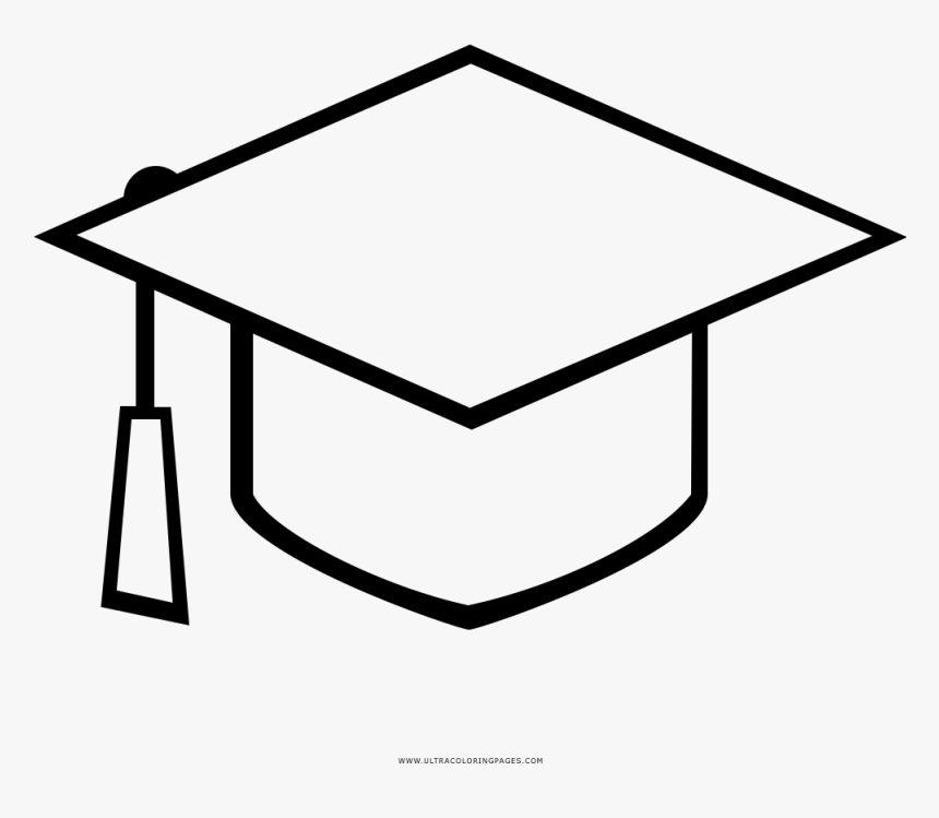 Dibujo De Birrete Para Colorear - Mortar Board Black And White, HD Png Download