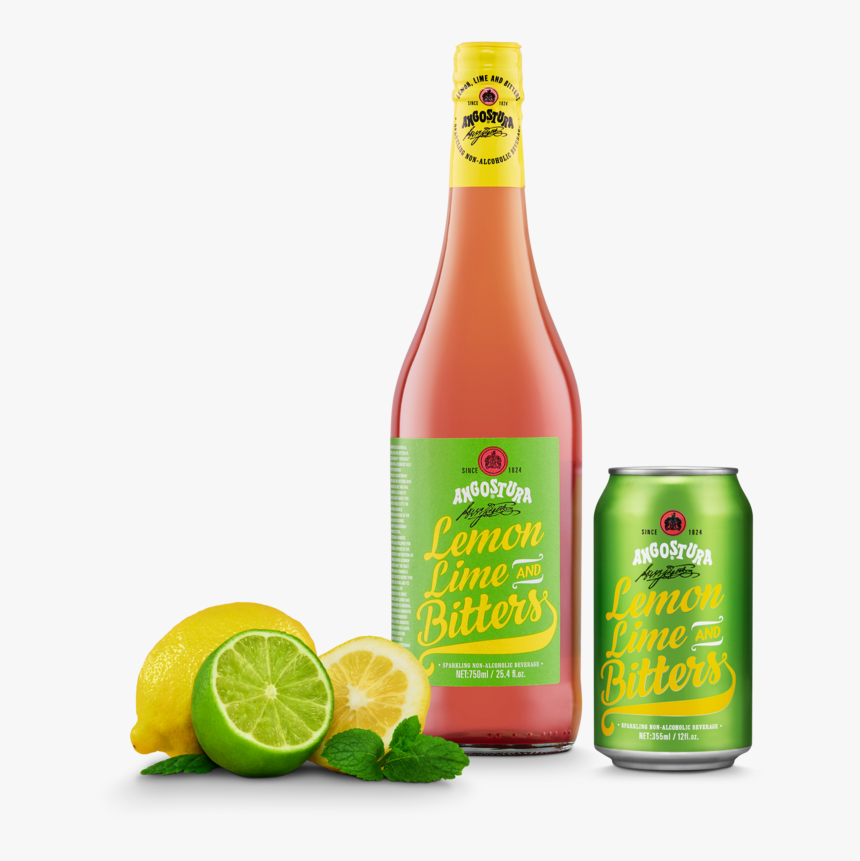 Angostura Ll&b Can Bottle & Garnish - Glass Bottle, HD Png Download