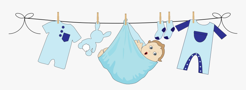 Baby Boy Hanging On A Clothesline Clip Arts - Baby Boy Clipart Png, Transparent Png
