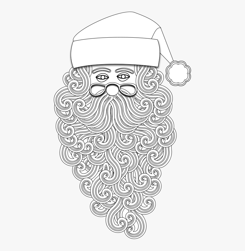 Santa 1 Outline - Clip Art, HD Png Download