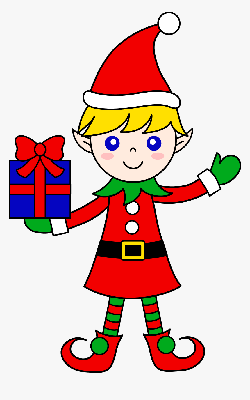 Elf With Presents Clipart, HD Png Download