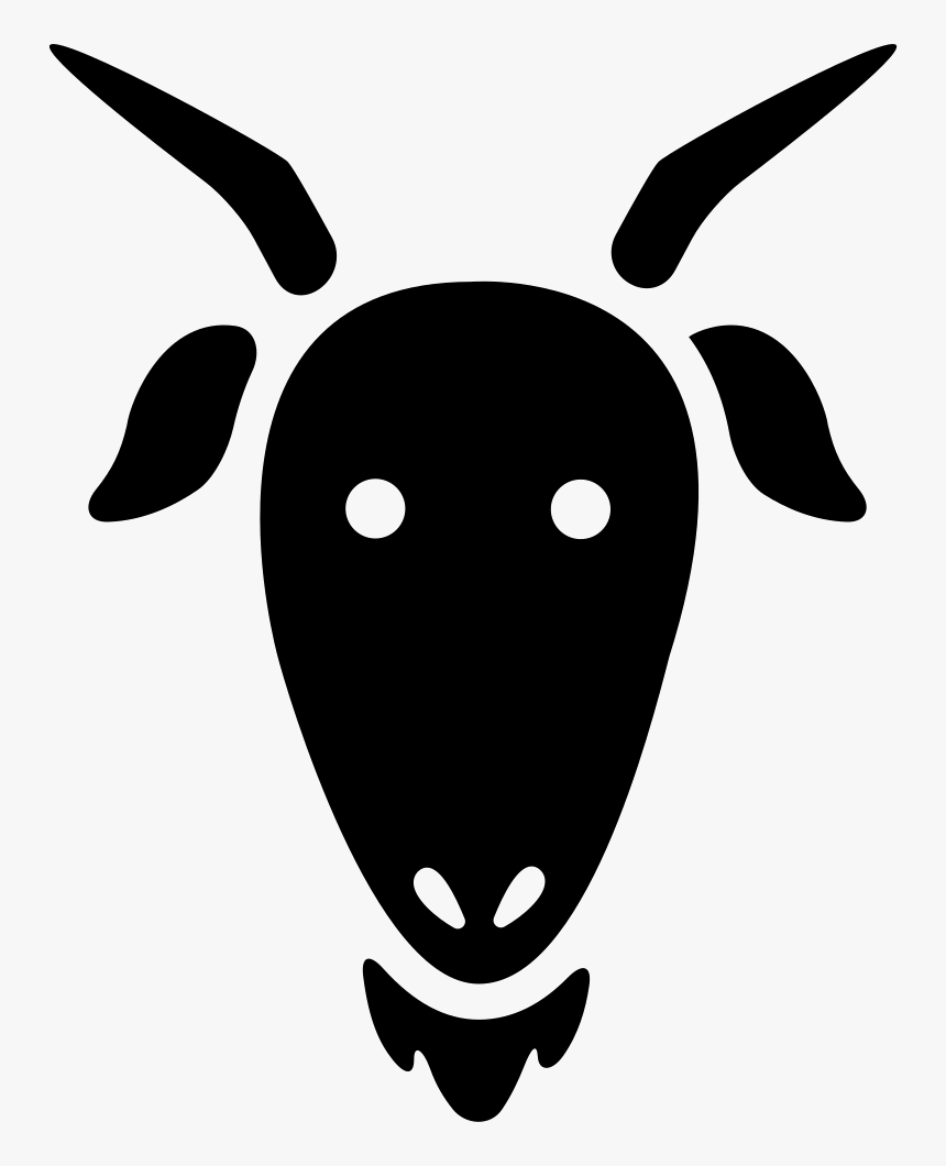 Goat Computer Icons Sheep Clip Art - Cartoon Silhouette Goat Head Png, Transparent Png