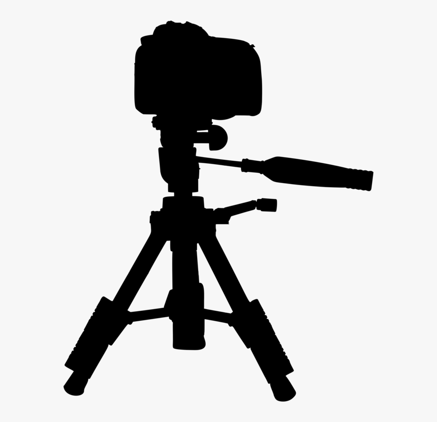 Silhouette,monochrome Photography,photography - Camera On Tripod Clipart, HD Png Download
