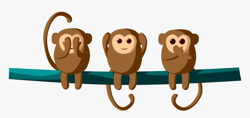 Macaco, Três, Ouvir, Falar, Ver, Fechado, Animal - See No Evil Clipart, HD Png Download