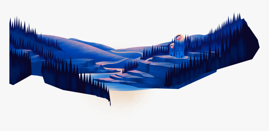 Futuristic Camp Site In Forest, The City Is In The - Illustration, HD Png Download