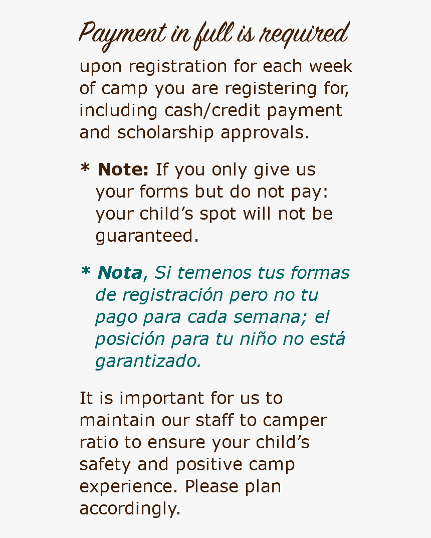 Payment In Full Is Required  upon Registration For - Circle, HD Png Download