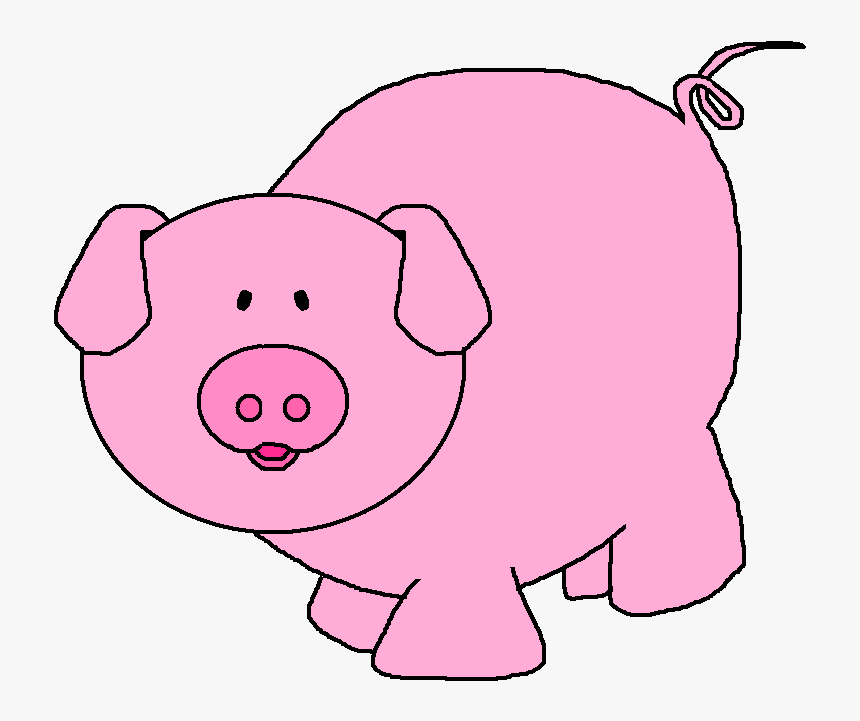 Pigs Clipart Pink - Clip Art Of A Pig, HD Png Download