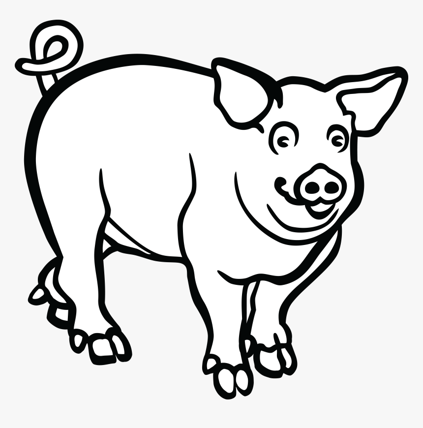 Collection Of Pig - Black And White Picture Of A Pig, HD Png Download