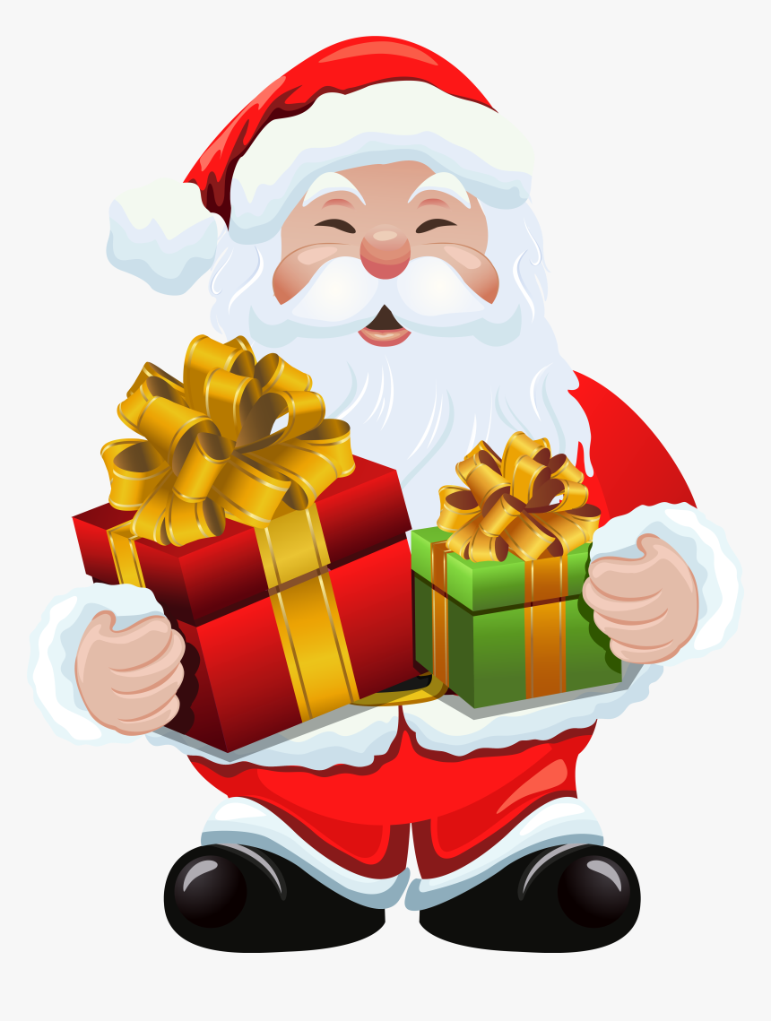 Claus With Gifts Png - Santa Claus Gift Png, Transparent Png