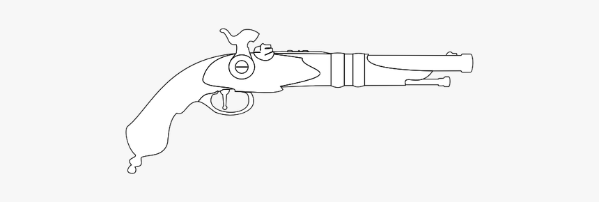 Percussion Cap Musket Gun Vector Image - Musket Outline, HD Png Download