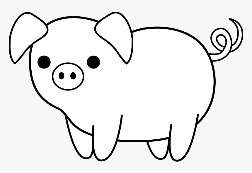 Pig Head Png Black And White Transparent Pig Head Black - Black And White Pig Clip Art, Png Download
