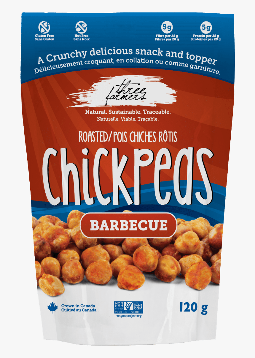 Bbq Flavoured Chickpea - Roasted Chickpeas Three Farmers, HD Png Download