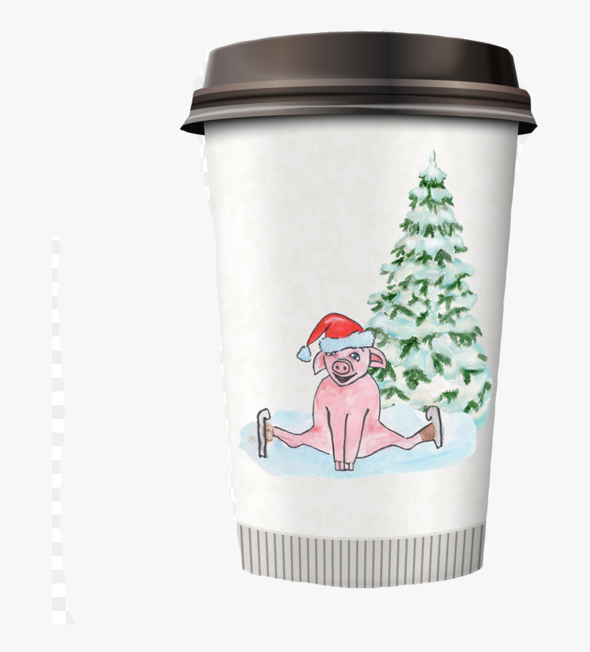 Christmas Pig Png Clipart, Symbol 2019 Pig Clipart - White Transparent Background Paper Coffee Cups, Png Download