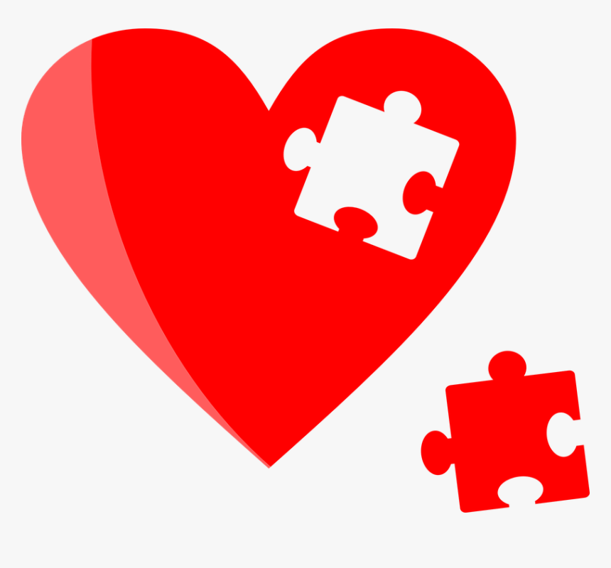 Coração Png De Alta Qualidade - Heart With Puzzle Piece Png, Transparent Png