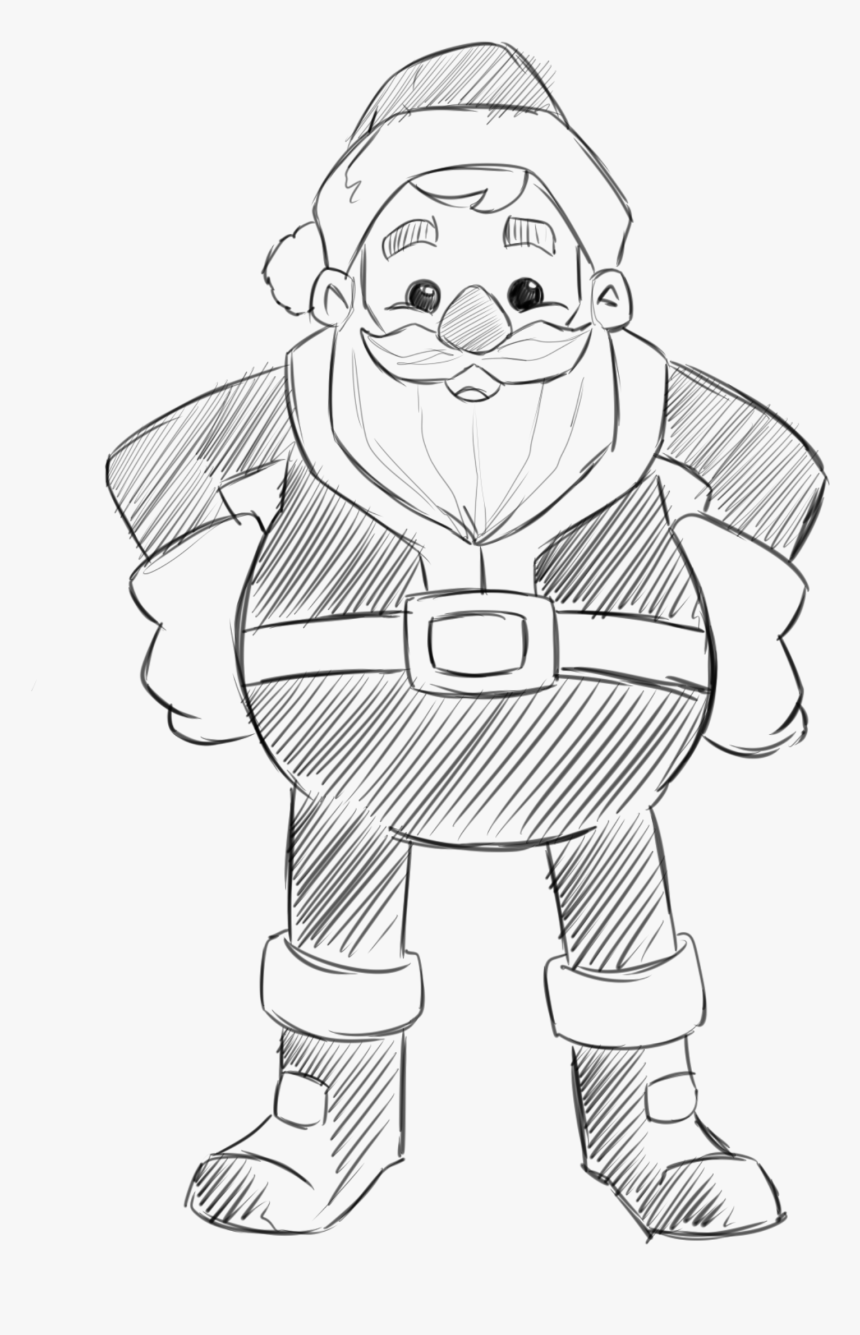 Santa Video - Sketch, HD Png Download