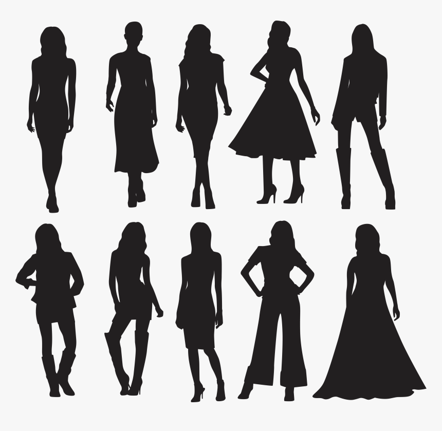 Silhouette Model Fashion - Fashion Model Silhouette Png, Transparent Png