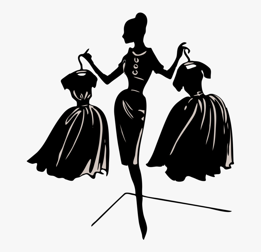 Silhouette,fictional Character,monochrome Photography - Fashion Clip Art, HD Png Download