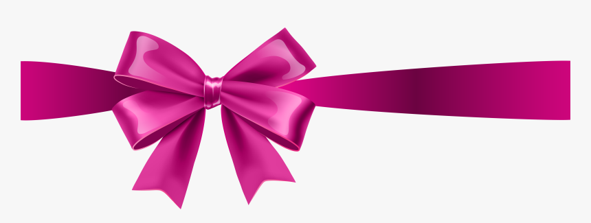 Transparent Ribbon Transparent Png - Pink Bow Ribbon Png, Png Download