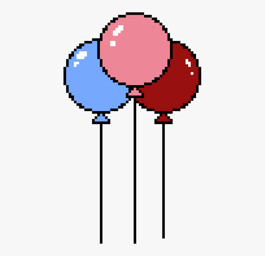 Toy Balloon Pixel Art Birthday Speech Balloon - Transparent Balloon Pixel Art, HD Png Download
