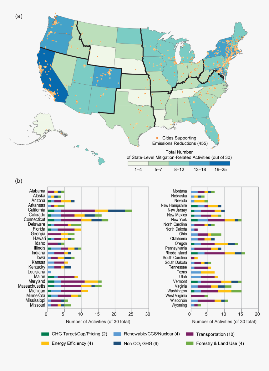 Map Of Both City And State Level Emissions Mitigation - Voter Turnout 2016 Map, HD Png Download