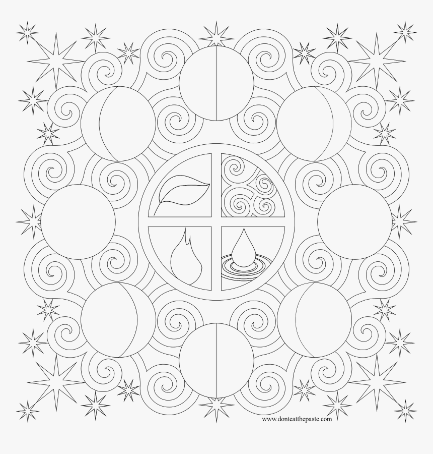 Clip Art Blank Moon Phases Worksheet - Phases Of The Moon Coloring Page, HD Png Download