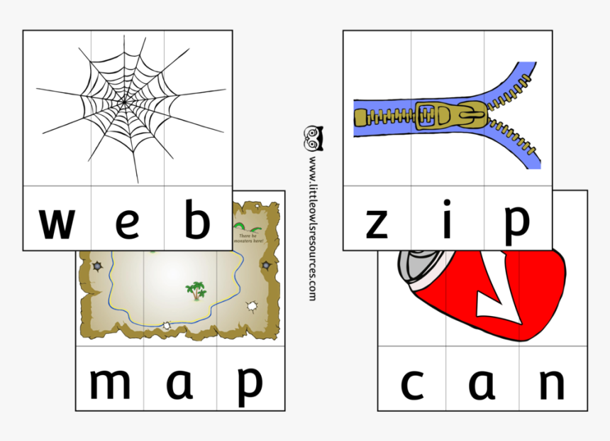 Cvc Word Slice Cover - Early Phonics Resources, HD Png Download