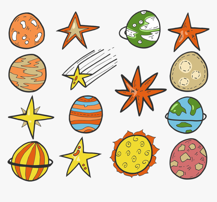 Stars, Planets, Space, The Sky, The Galaxy, Fantasy - Star Planet Vector Png, Transparent Png
