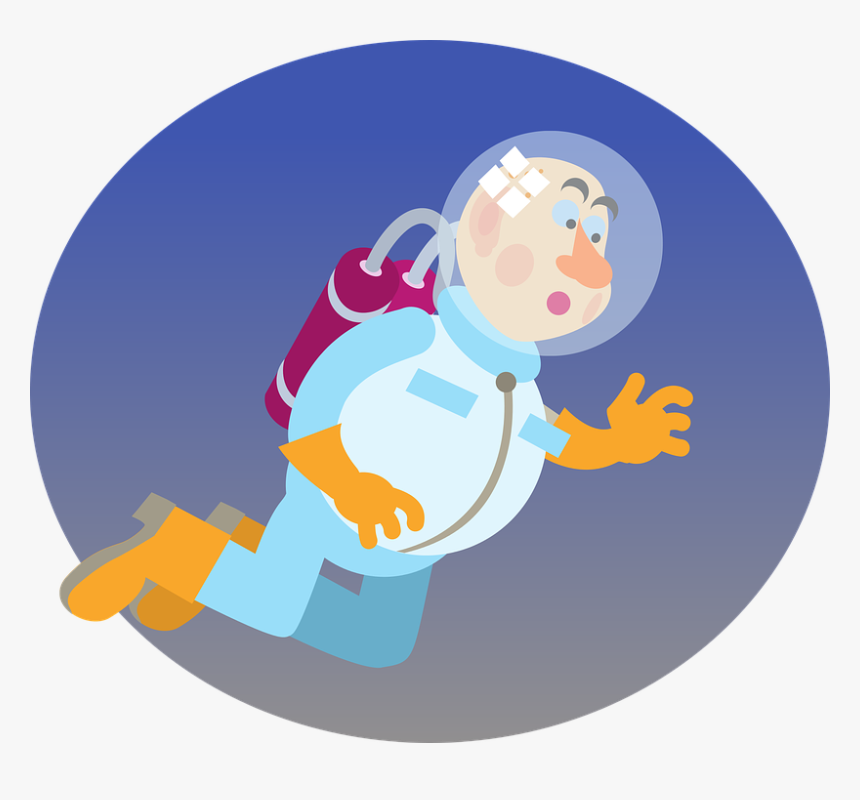 Astronaut, Sky, Space, Universe, Astronautics, Galaxy - Cartoon, HD Png Download